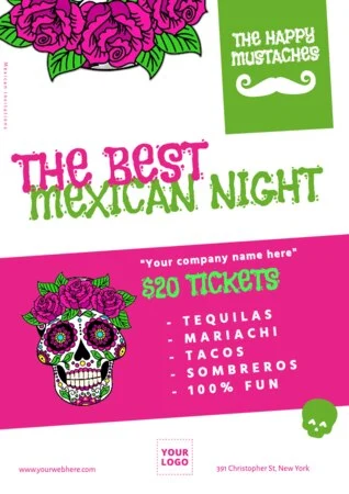 Editar um convite para uma festa mexicana