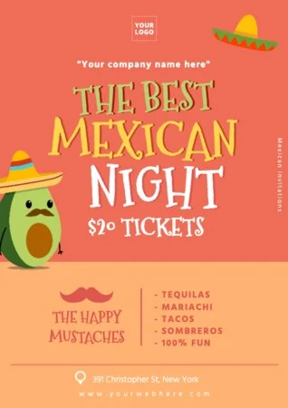 Editar um convite para uma festa mexicana