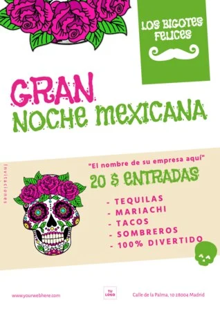 Edita una invitación a fiesta mexicana