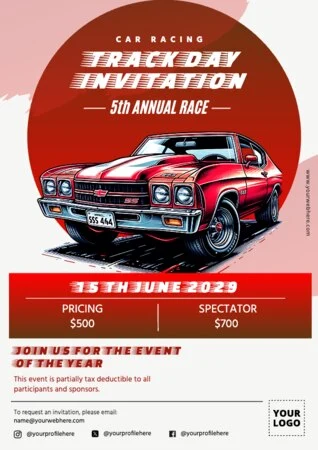 Modifier un prospectus de course de voiture