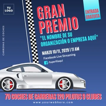 Edita carteles para circuitos de coches