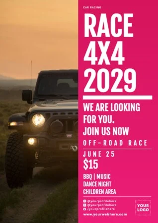 Modifier un prospectus de course de voiture