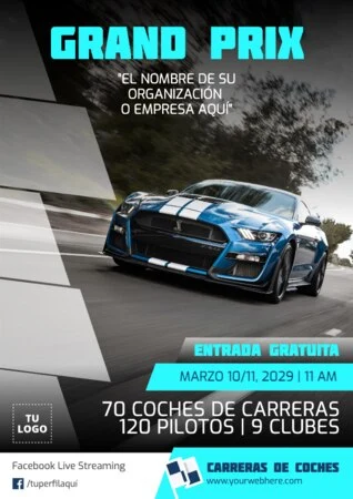 Edita carteles para circuitos de coches