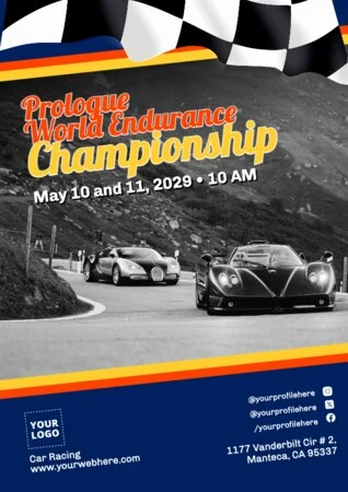 Modifier un prospectus de course de voiture