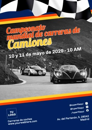 Edita carteles para circuitos de coches