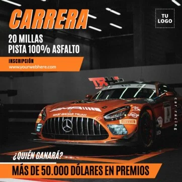 Edita carteles para circuitos de coches