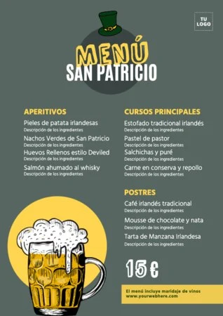 Edita un menú de San Patricio