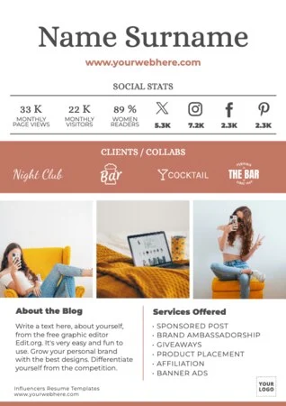 Edit an Influencer CV