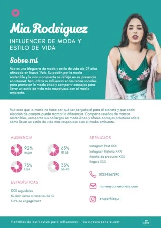 Edita un CV de Influencer