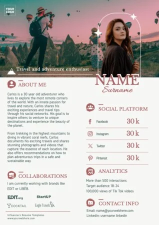 Edit an Influencer CV