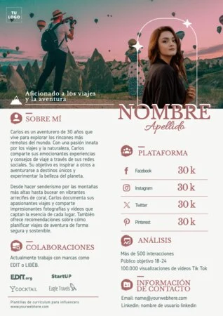 Edita un CV de Influencer