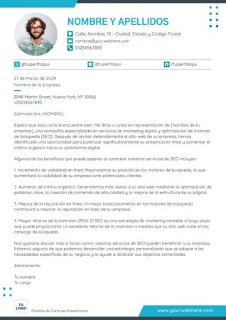 Edita una carta de presentación