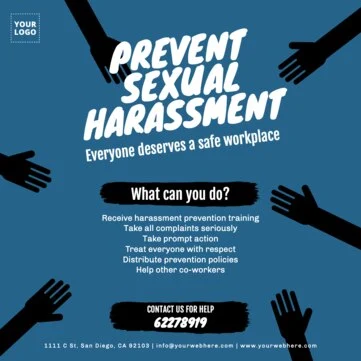 Edit a poster against workplace harassment