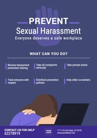 Edit a poster against workplace harassment