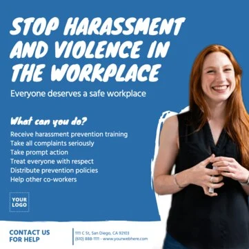 Edit a poster against workplace harassment