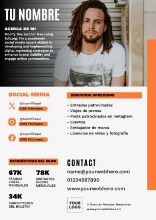Edita un CV de Influencer