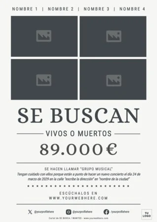 Edita un cartel de Se Buscan