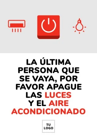 Edita un cartel de apagar las luces