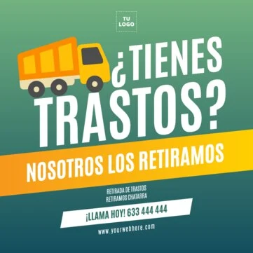 Editar una plantilla para retirada de trastos