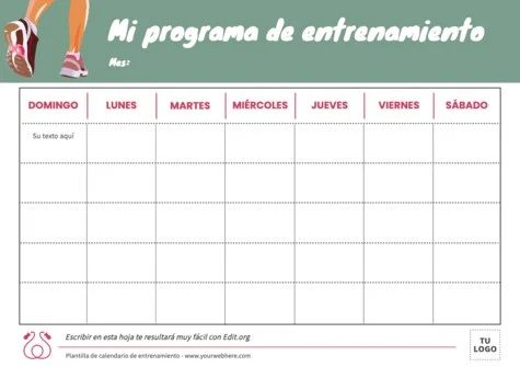 Edita un Calendario para Ejercicios