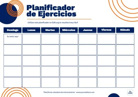 Edita un Calendario para Ejercicios