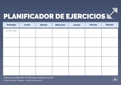 Edita un Calendario para Ejercicios