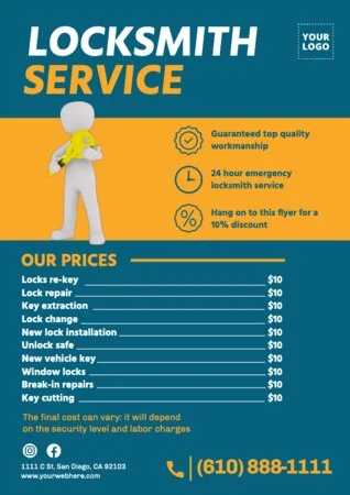 Edit a design for locksmith services