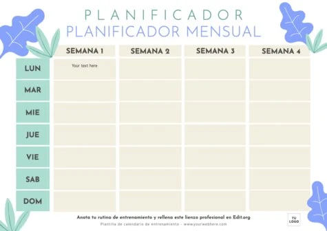 Edita un Calendario para Ejercicios