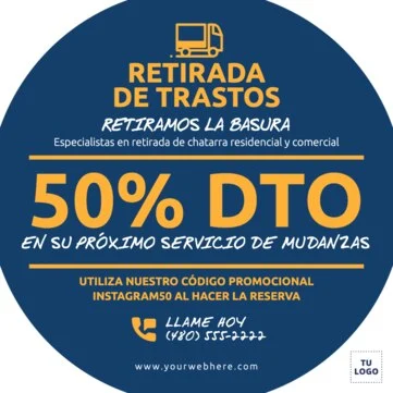 Editar una plantilla para retirada de trastos