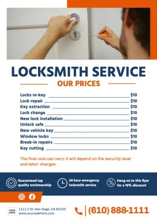 Edit a design for locksmith services