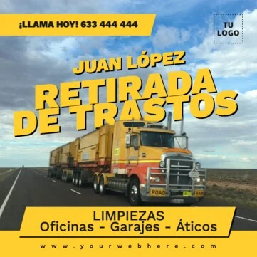 Editar una plantilla para retirada de trastos