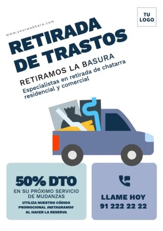 Editar una plantilla para retirada de trastos