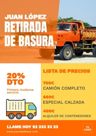 Editar una plantilla para retirada de trastos