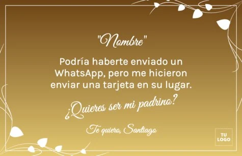 Edita una tarjeta de Padrino