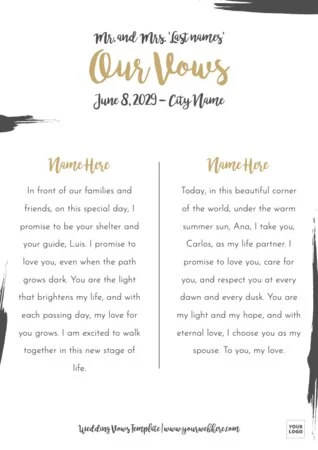 Edit a Marriage Vows example