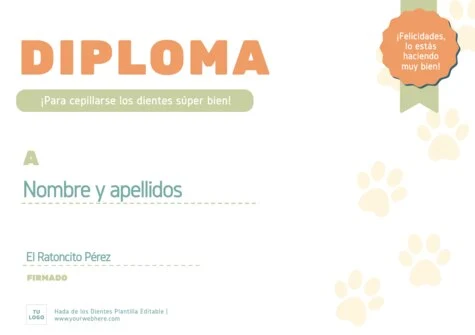 Edita un certificado del Hada de Dientes
