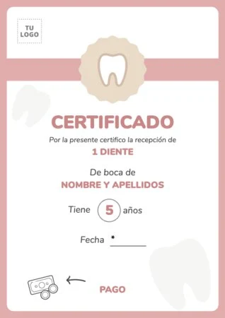 Edita un certificado del Hada de Dientes
