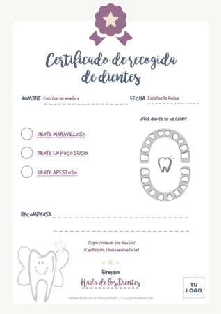 Edita un certificado del Hada de Dientes