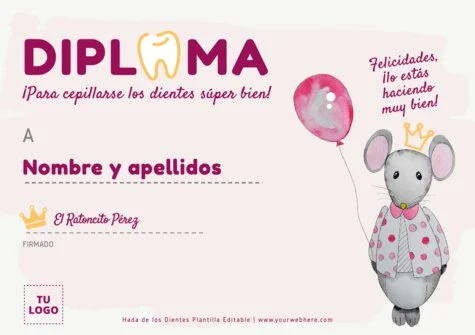 Edita un certificado del Hada de Dientes