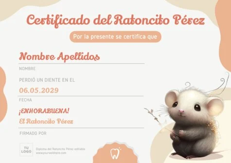 Edita un certificado del Hada de Dientes