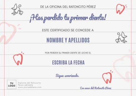 Edita un certificado del Hada de Dientes