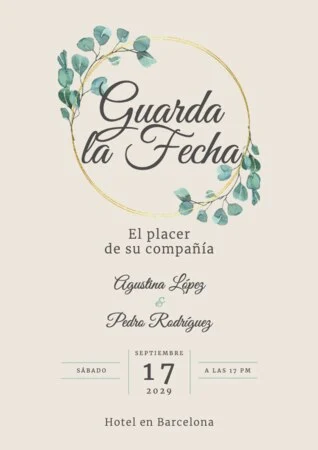 Edita una plantilla Save the Date