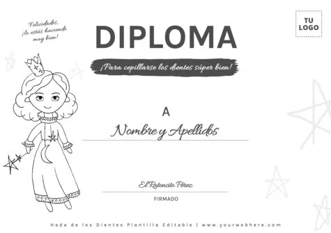 Edita un certificado del Hada de Dientes