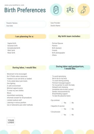 Edit a Birth Plan