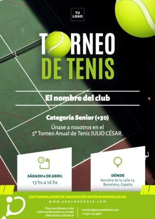 Edita un cartel para tu club de Tenis