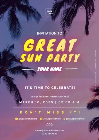 Editar um anúncio de festa na praia