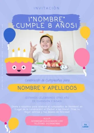 Edita una invitación a Cumpleaños