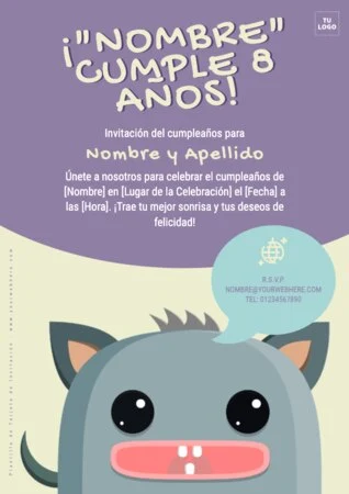 Edita una invitación a Cumpleaños