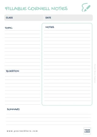 Edit a Cornell note format