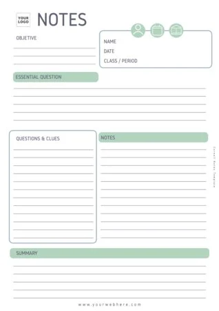 Edit a Cornell note format